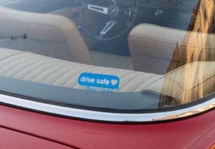 Drive Safe text message Decal sticker: Car, Laptop, Window Vinyl Sticker