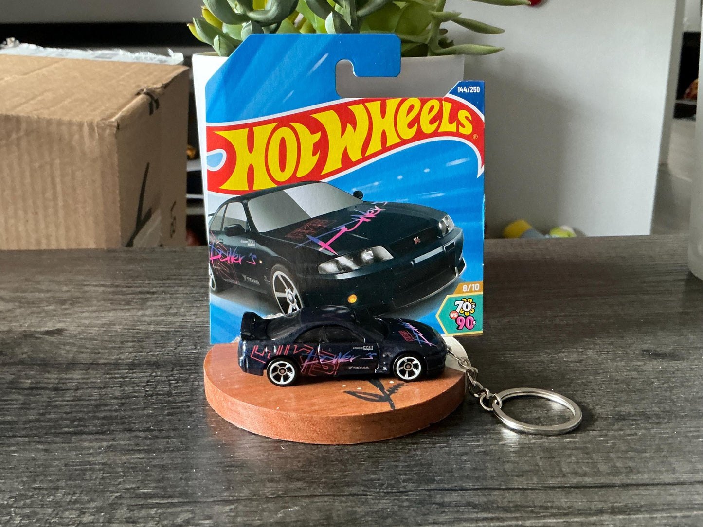 Nissan Skyline GT-R R34 Keychain, BNR34 Hot Wheels Keyring