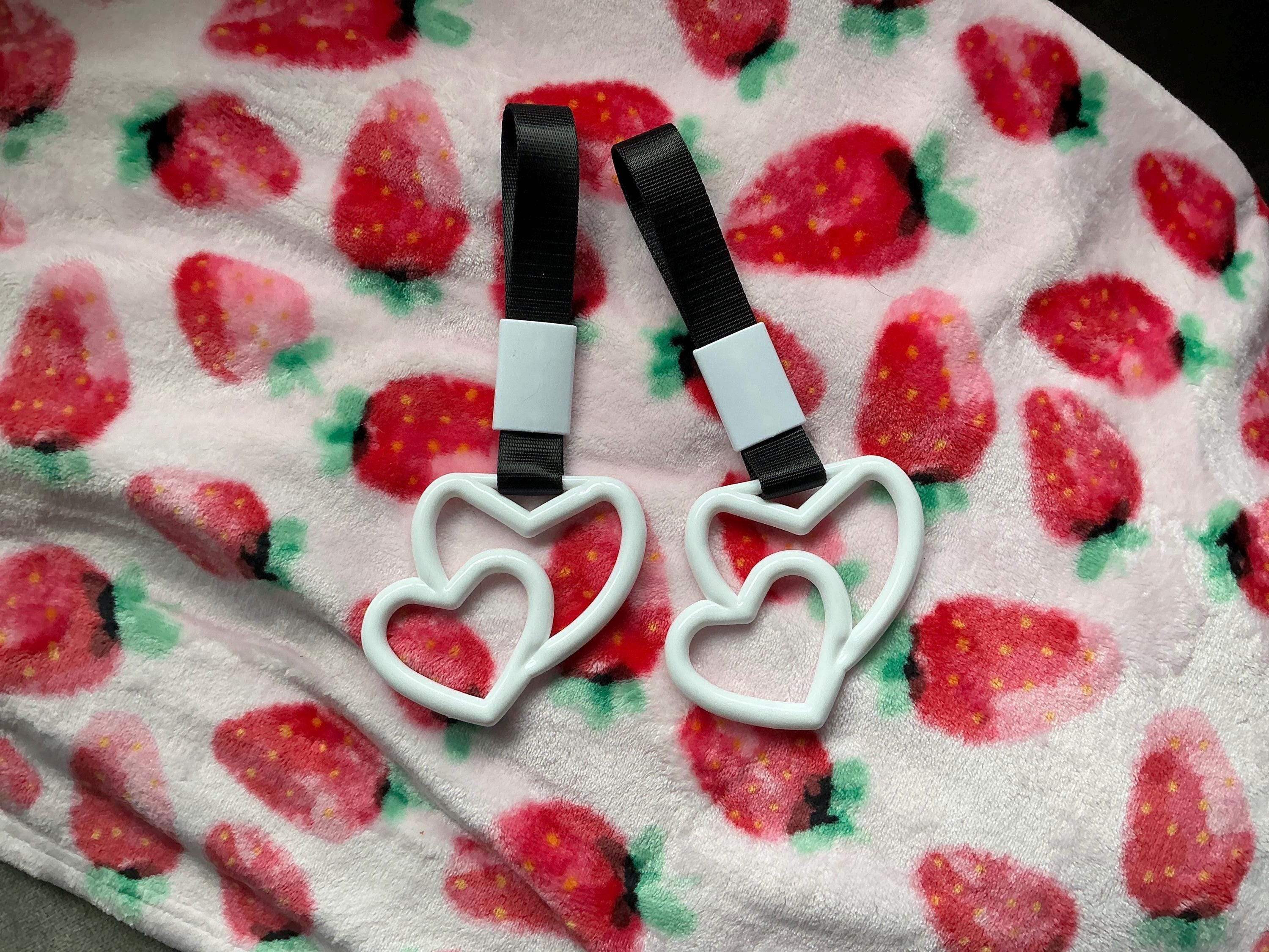 Double heart JDM tsurikawa | drift accessory tsurikawa | JDM lover accessory | heart drift handle | JDM Drift Charm | Car Accessory