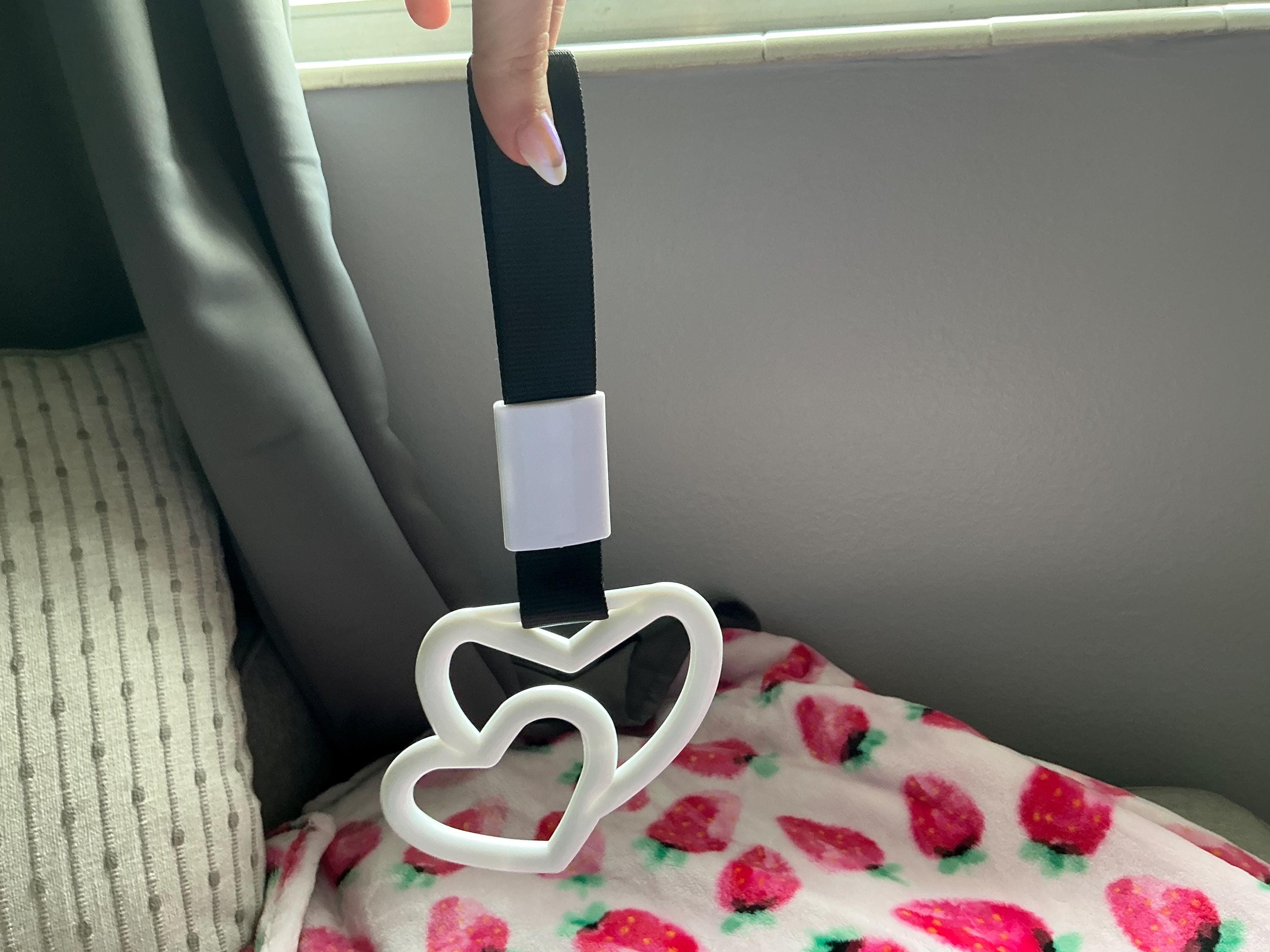 Double heart JDM tsurikawa | drift accessory tsurikawa | JDM lover accessory | heart drift handle | JDM Drift Charm | Car Accessory