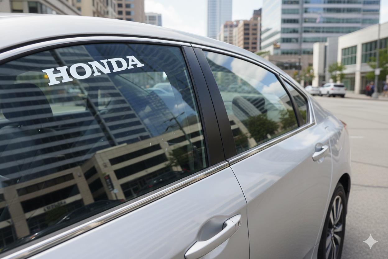 Honda Vinyl Decal Sticker for Car Windows - Weatherproof JDM Racing Decal - Honda Civic, Accord, CRV Accessories - Custom Car Vinyl