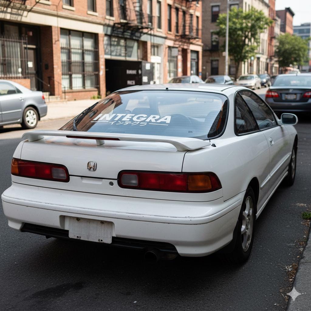 Integra Vinyl Decal - Japanese Katakana Car Sticker - JDM Window Graphics for Acura Integra DC2 DC5