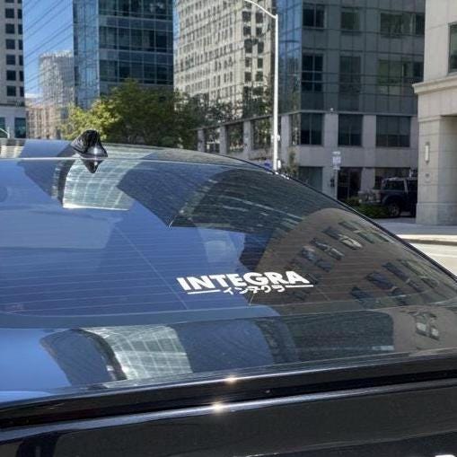 Integra Vinyl Decal - Japanese Katakana Car Sticker - JDM Window Graphics for Acura Integra DC2 DC5