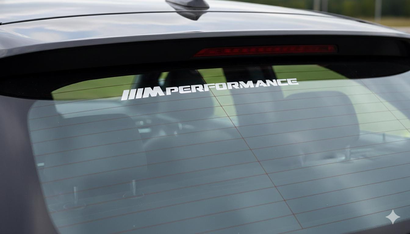 BMW M Performance Style Vinyl Sticker - High Quality Weatherproof Car Decal -  Exterior Window Graphic