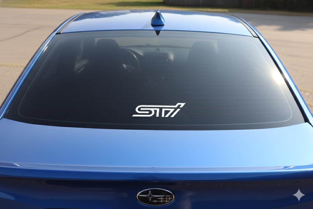 STi Vinyl Decal Sticker for Car Window - Subaru WRX STi Accessories - High Quality Bumper Sticker - Weatherproof Outdoor Vinyl