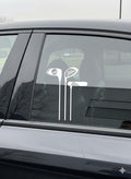 Golf Club Car Decal - Putter and Driver Vinyl Sticker