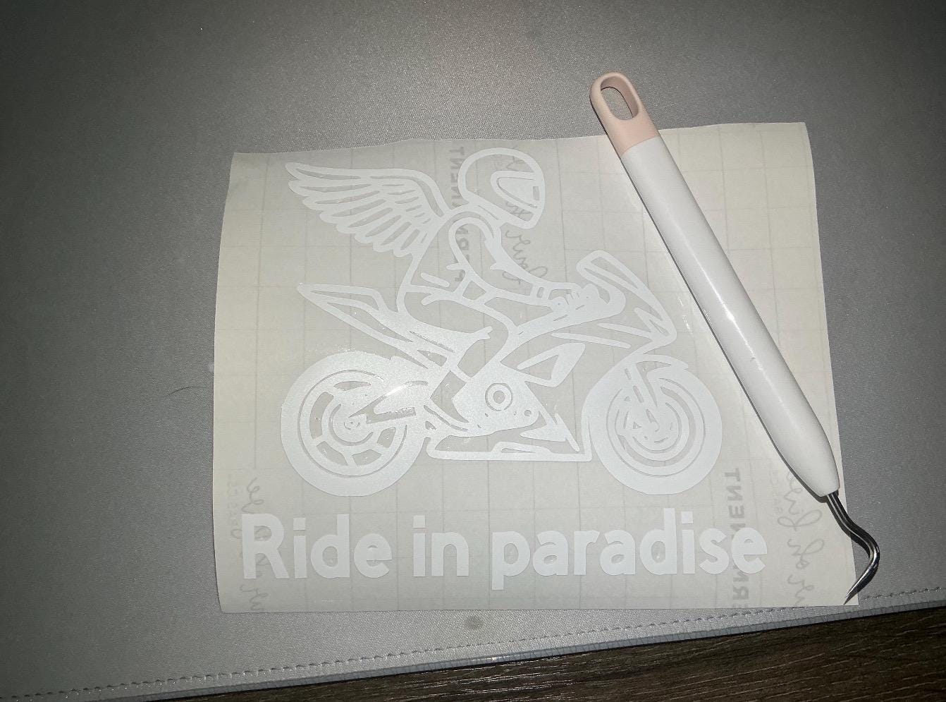 Custom Biker Memorial Sticker: Angel Wings Tribute Decal