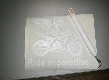 Custom Biker Memorial Sticker: Angel Wings Tribute Decal *MESSAGE ME PRIOR TO PURCHASING* message via (contact) tab