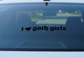I Love Goth Girls Vinyl Sticker, Gothic Font Bumper Decal