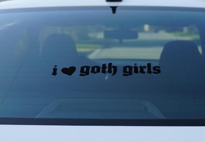 I Love Goth Girls Vinyl Sticker, Gothic Font Bumper Decal, Alt Aesthetic Car Accessories, Funny Spooky Vinyl Decal, Emo Grunge Gift