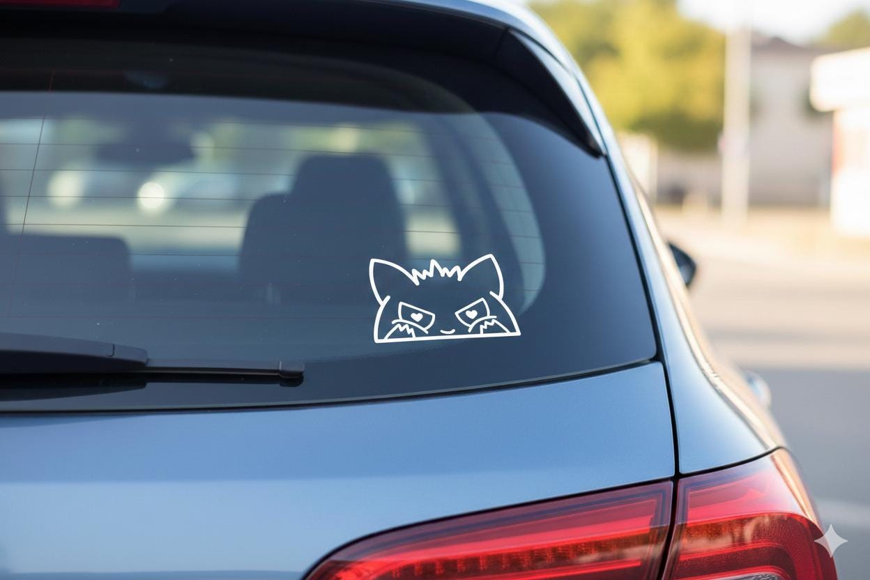 Gengar Peeker Sticker, Cute pokemon Decal for Car Window & Laptop, Peeking cute gengar Vinyl Sticker