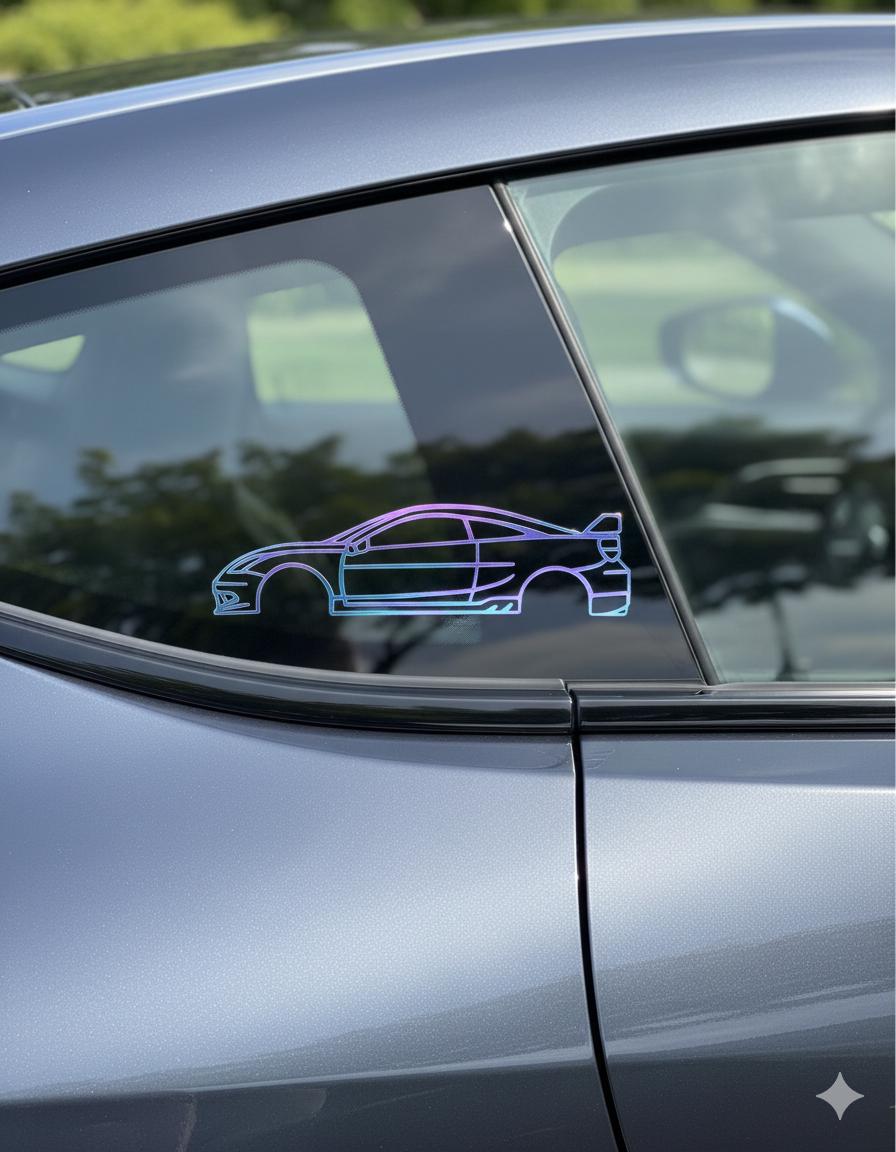 Toyota Celica 7th Gen TRD Style Decal - Vinyl Car Silhouette Sticker - 2000-2005 Celica T230