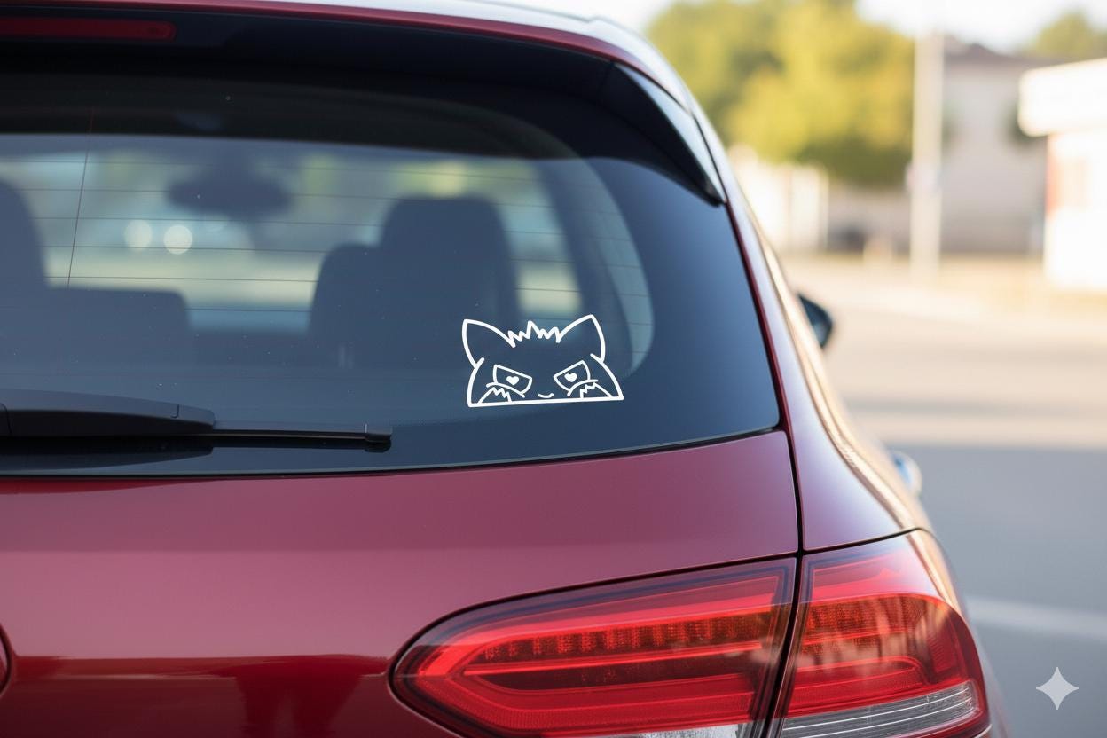 Gengar Peeker Sticker, Cute pokemon Decal for Car Window & Laptop, Peeking cute gengar Vinyl Sticker