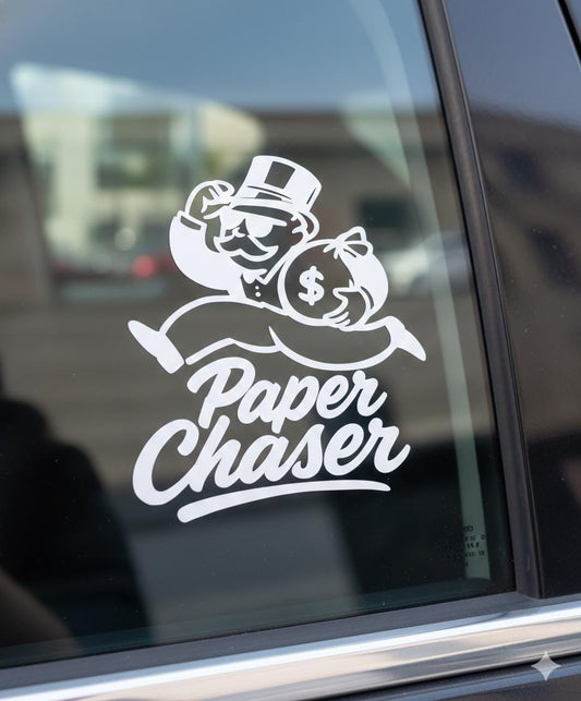 Paper Chaser Money Man Vinyl Decal - Monopoly Inspired Hustle Sticker