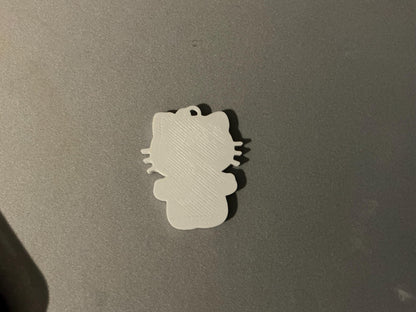 3D Printed Hello Kitty Keychain – Cute Enamel-Style Bag Charm, Pink Floral hello Kitty Key Ring
