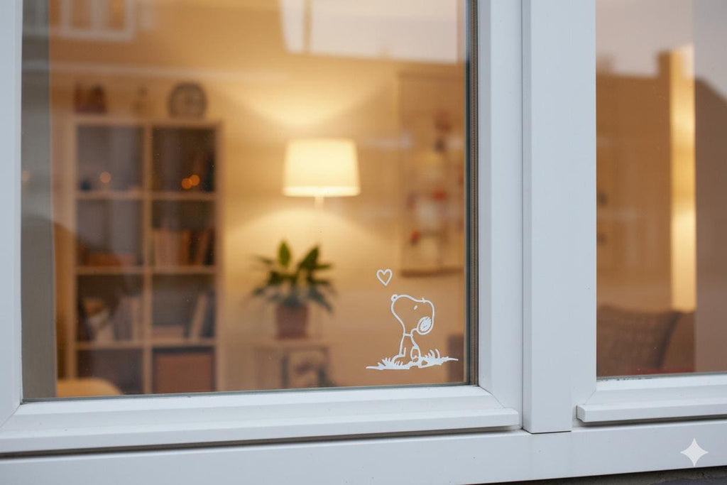 Snoopy Dog Vinyl Decal – Peanuts Inspired Heart Car Sticker for Windows, Laptops, and Water Bottles – Cute Minimalist Dog Lover Gift decal