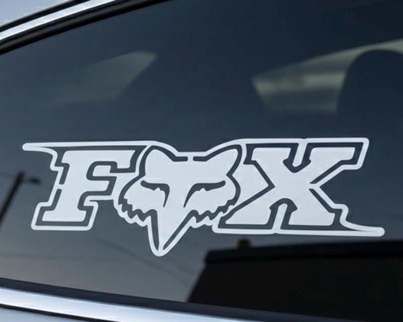 Fox Racing Vinyl Decal - Fox Head Logo Sticker for Car Window, Laptop, Truck - Waterproof Outdoor Vinyl Graphic